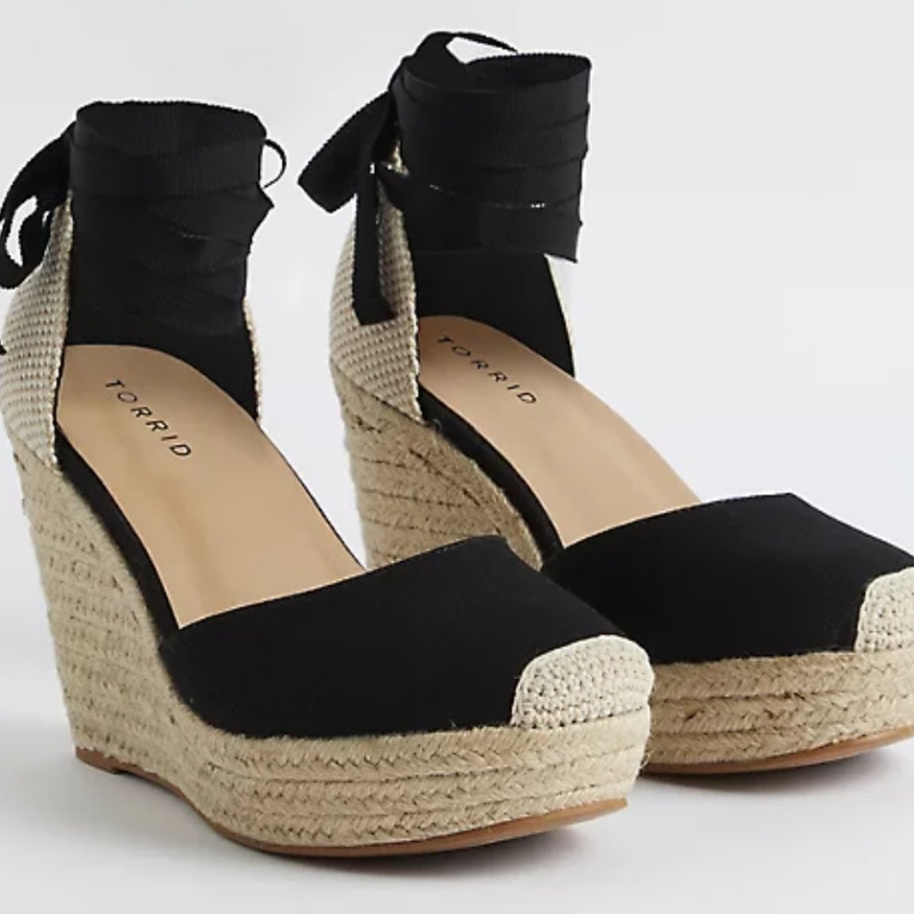 ESPADRILLE PLATFORM WEDGE - CANVAS BLACK (WW)